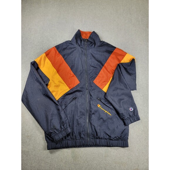 90s vintage champion ジャンパー（S） Vintage Champion Windbreaker Mens S Jacket Blue Orange